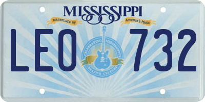 MS license plate LEO732