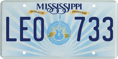 MS license plate LEO733