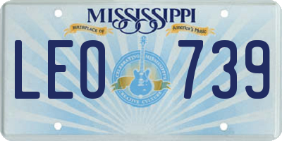MS license plate LEO739