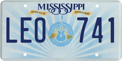 MS license plate LEO741