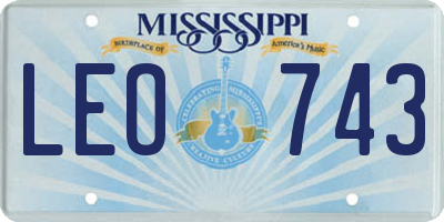 MS license plate LEO743