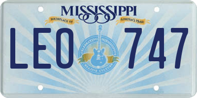 MS license plate LEO747