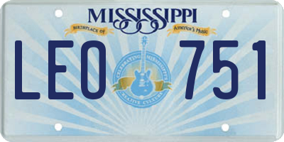 MS license plate LEO751