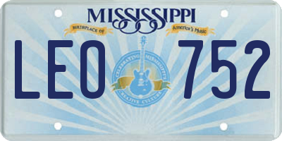 MS license plate LEO752