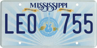 MS license plate LEO755