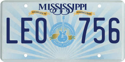 MS license plate LEO756