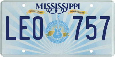 MS license plate LEO757