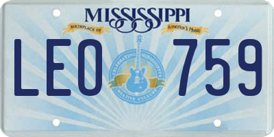 MS license plate LEO759
