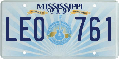 MS license plate LEO761