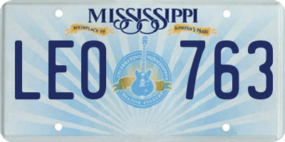 MS license plate LEO763