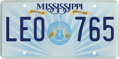 MS license plate LEO765