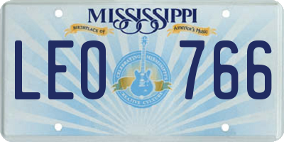 MS license plate LEO766