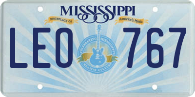 MS license plate LEO767