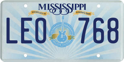 MS license plate LEO768