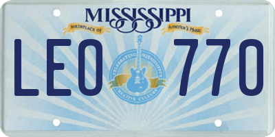 MS license plate LEO770
