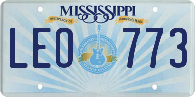 MS license plate LEO773