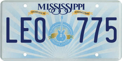 MS license plate LEO775
