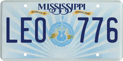 MS license plate LEO776