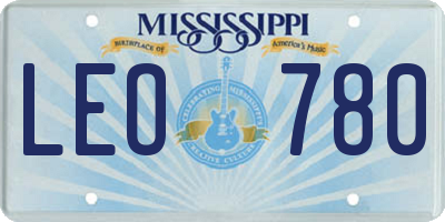 MS license plate LEO780