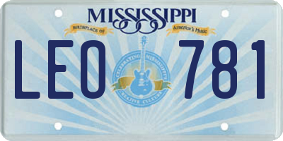 MS license plate LEO781