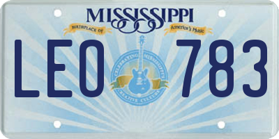 MS license plate LEO783