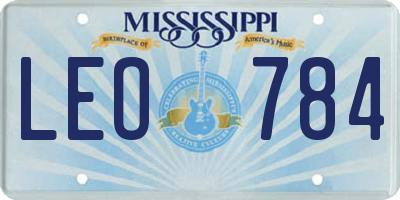 MS license plate LEO784
