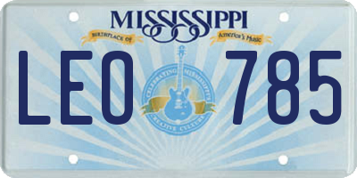 MS license plate LEO785