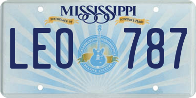 MS license plate LEO787