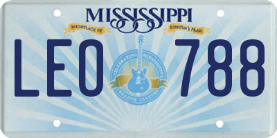 MS license plate LEO788