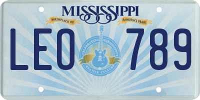 MS license plate LEO789