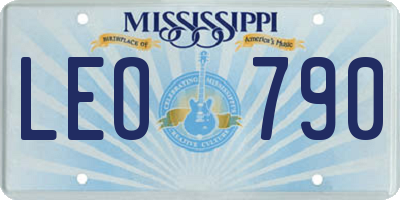 MS license plate LEO790