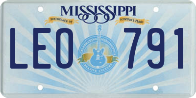 MS license plate LEO791