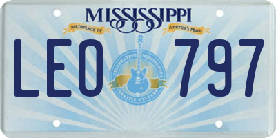 MS license plate LEO797