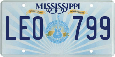 MS license plate LEO799