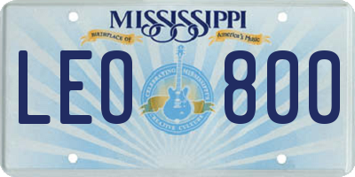 MS license plate LEO800