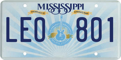 MS license plate LEO801