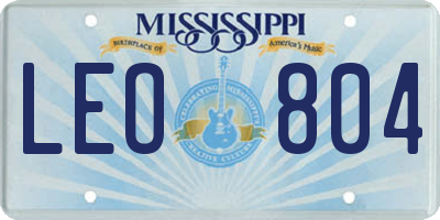 MS license plate LEO804