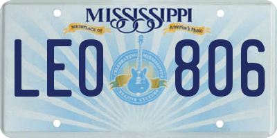 MS license plate LEO806