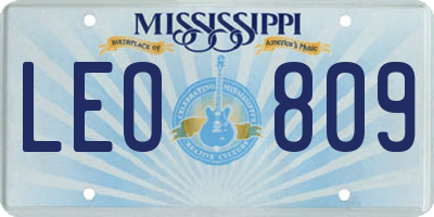 MS license plate LEO809