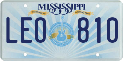 MS license plate LEO810