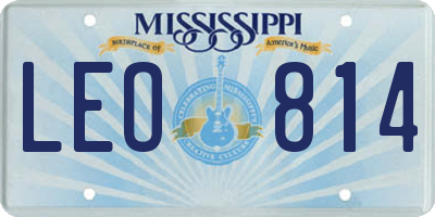 MS license plate LEO814