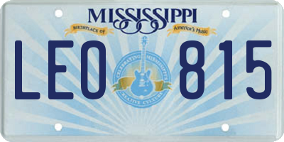 MS license plate LEO815