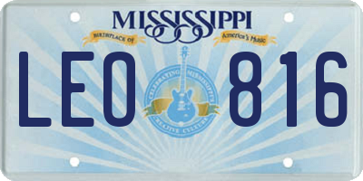 MS license plate LEO816