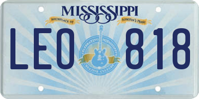 MS license plate LEO818