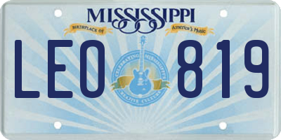 MS license plate LEO819