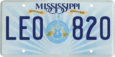 MS license plate LEO820