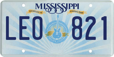 MS license plate LEO821