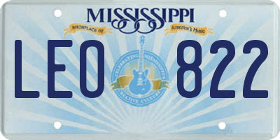 MS license plate LEO822