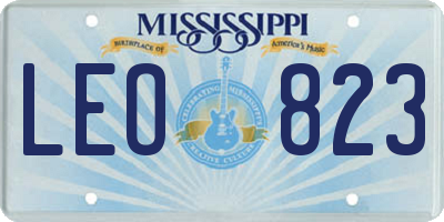 MS license plate LEO823