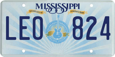 MS license plate LEO824